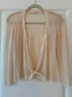 Only Hearts Sheer Cream Cardigan